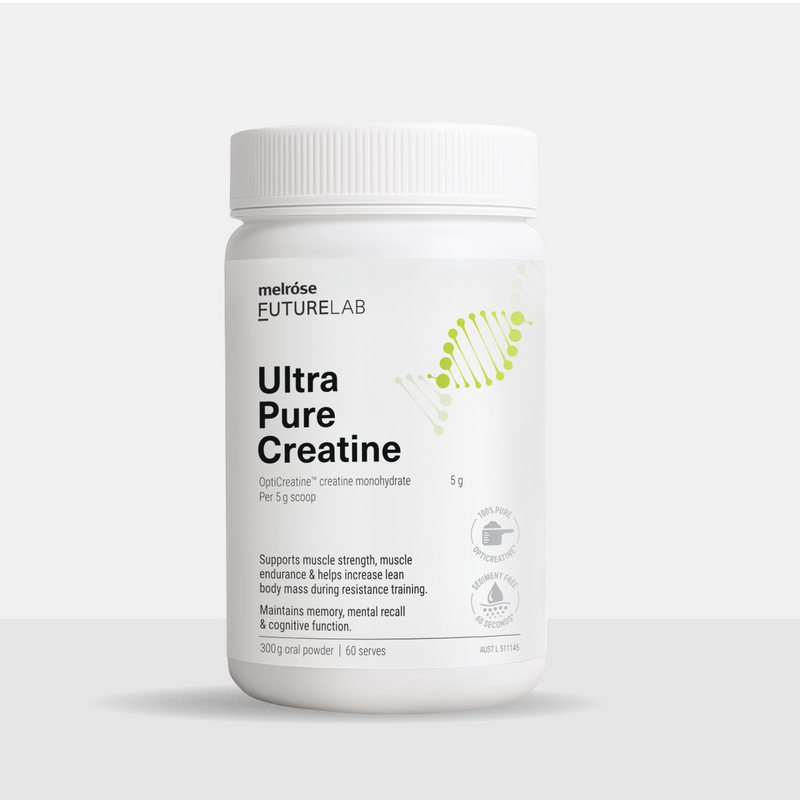 Melrose Futurelab Ultra Pure Creatine container on a white background