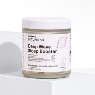 Jar of melrose Futurelab Deep Wave Sleep Booster on a white background