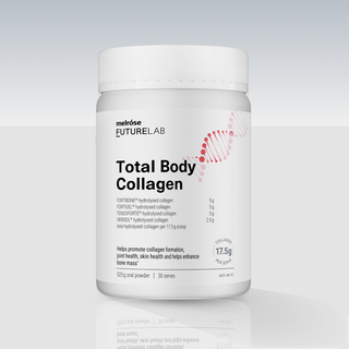 Melrose FutureLab Total Body Collagen container on a light gray background