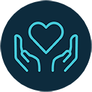 icon of open hands with heart in the middle