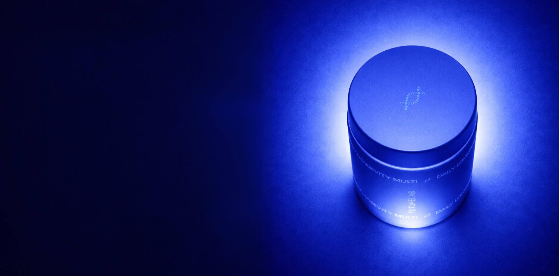 product jar on a blue background
