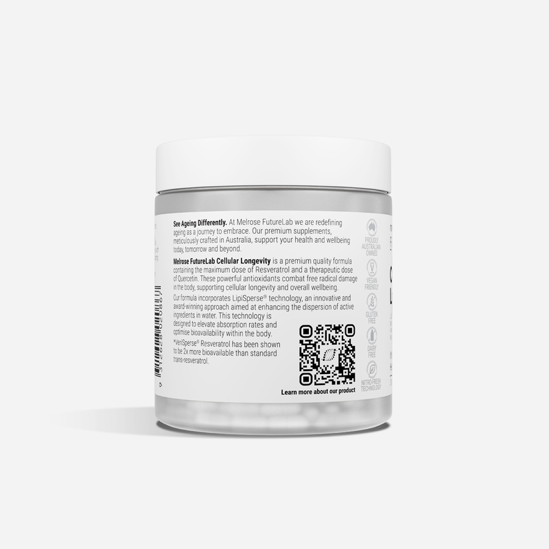 Supplement container with label on a white background