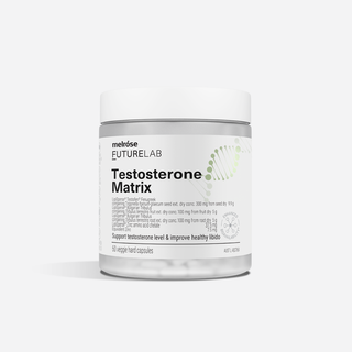Container of melrose Futurelab Testosterone Matrix on a white background