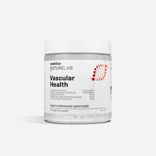 Melrose Futurelab Vascular Health supplement container on a white background