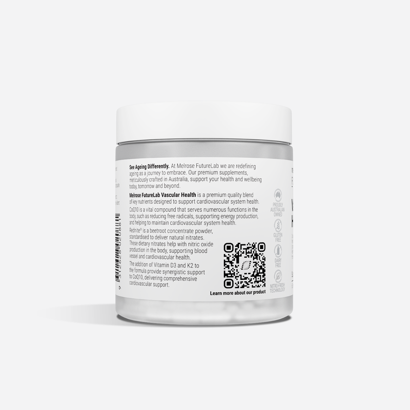 Supplement container with label on a white background
